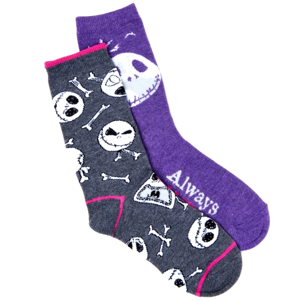 The Nightmare Before Christmas Women’s Jack Crew Socks, 2-Pack Sz.4-10